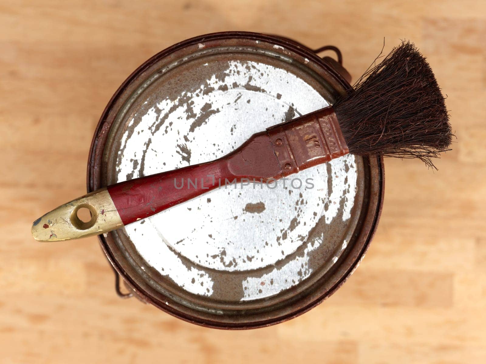 A close up shot of painting equipment