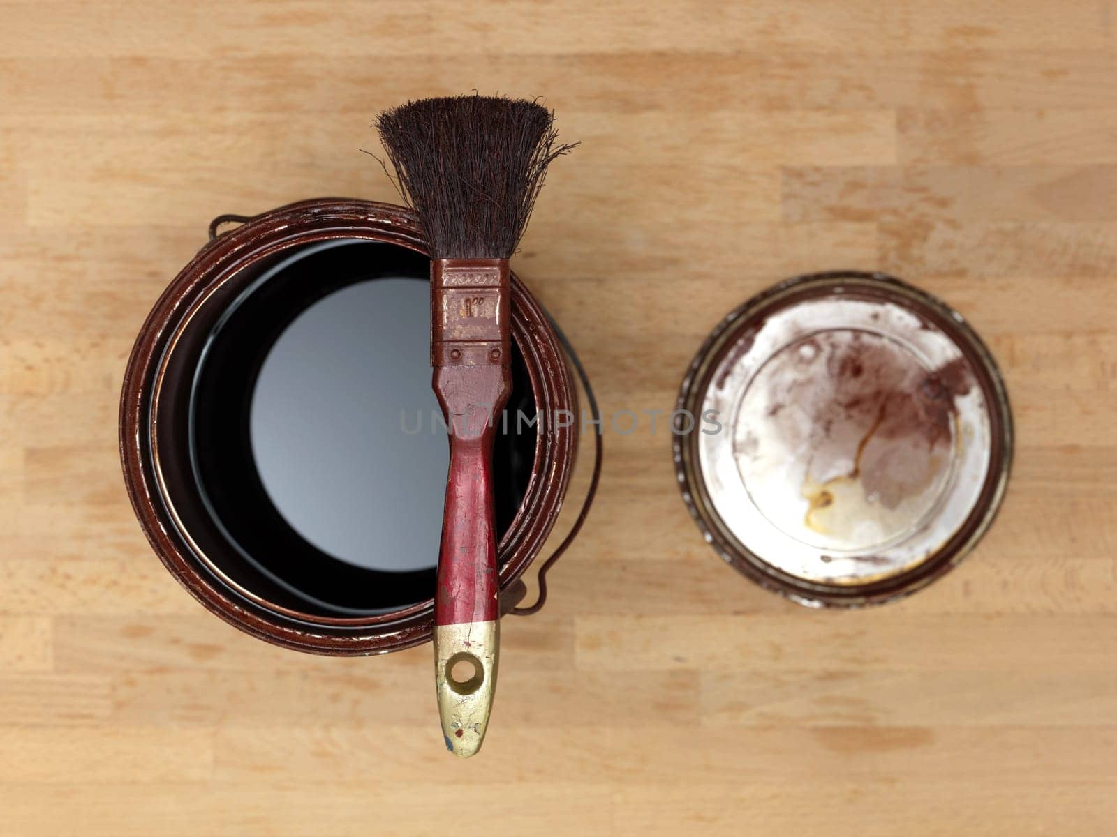 A close up shot of painting equipment