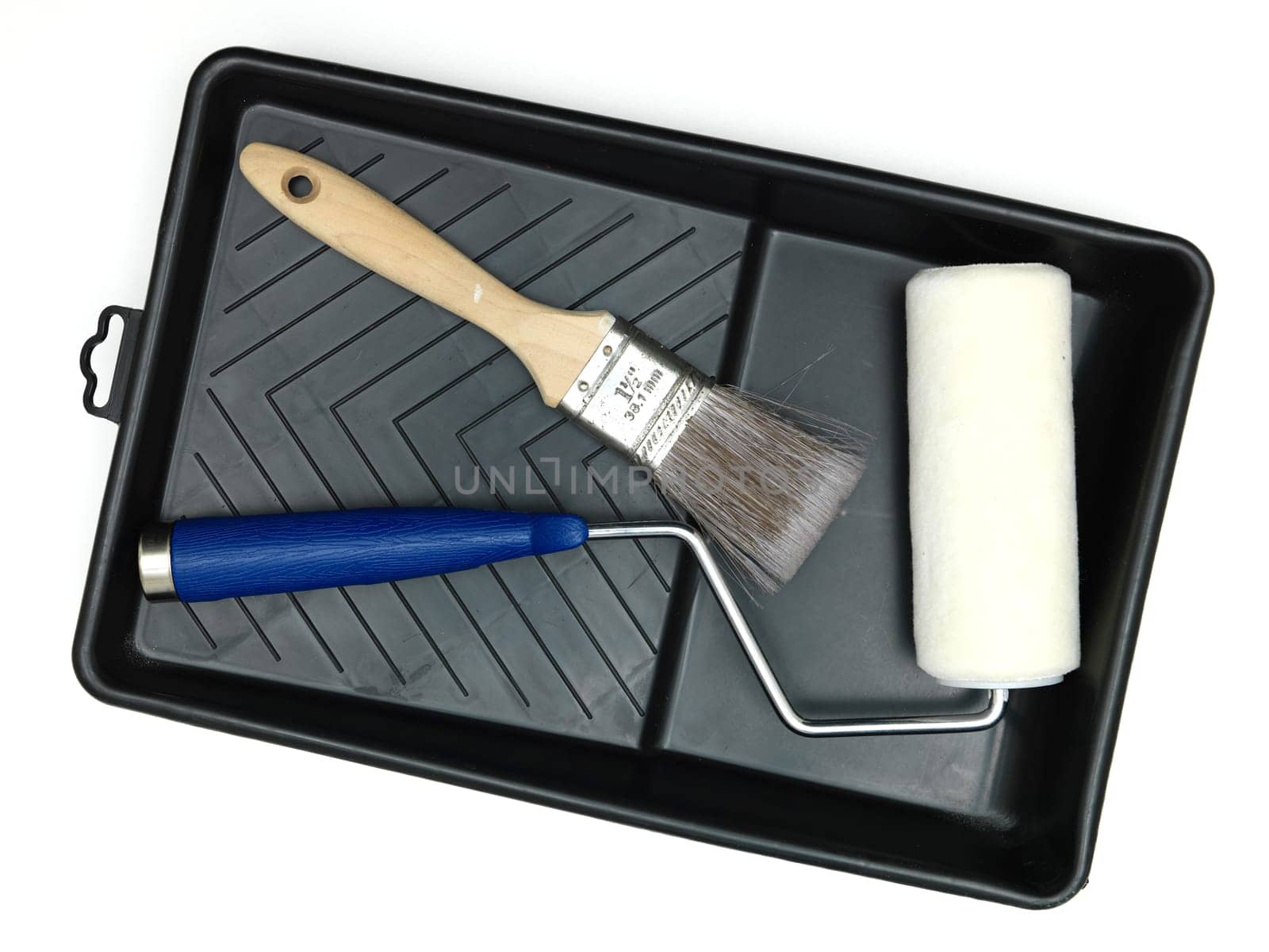 A close up shot of painting equipment