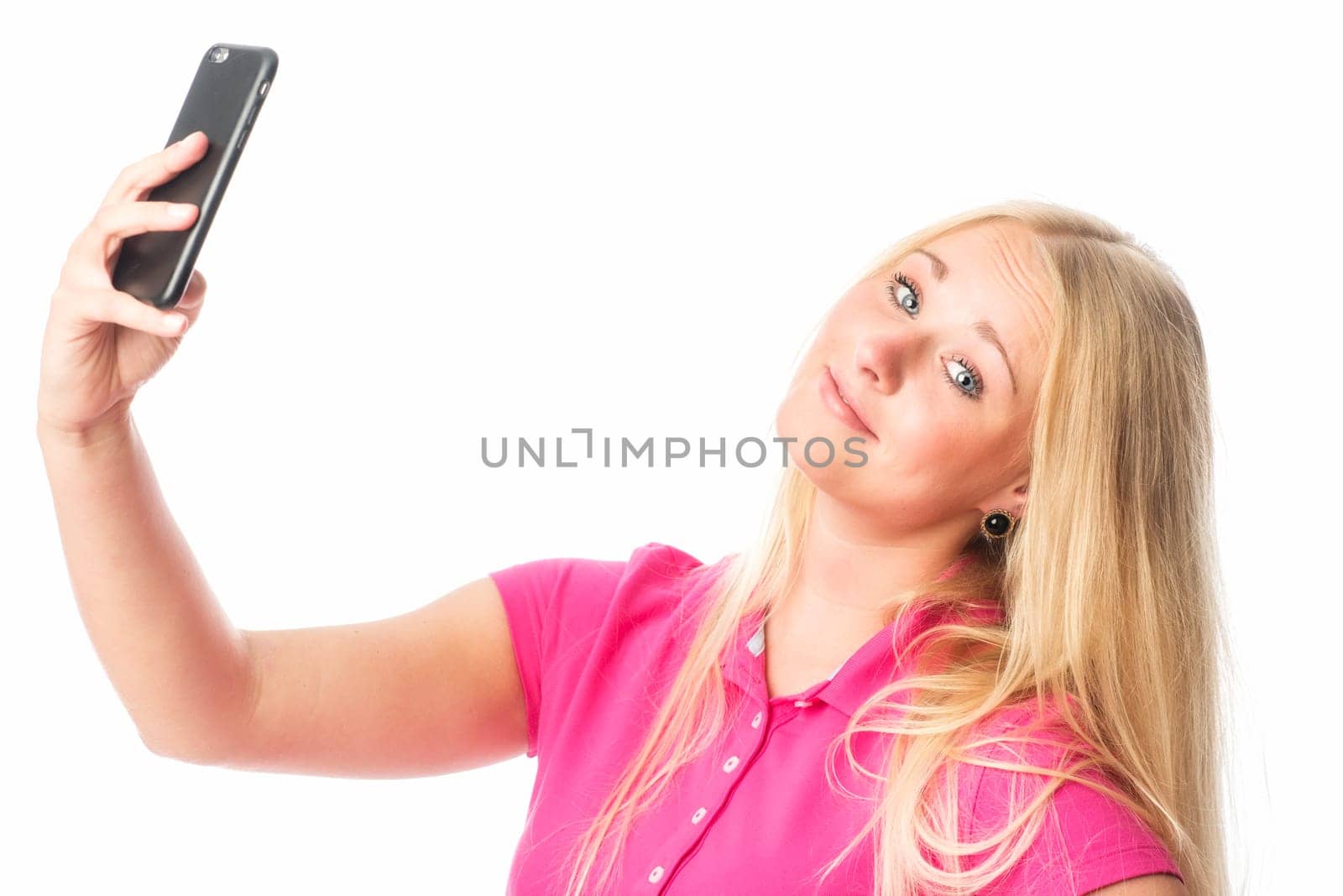 Confident girl takes a selfie