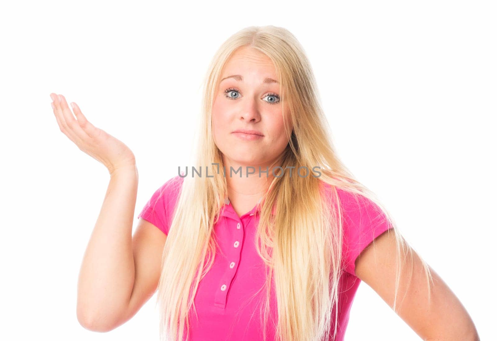 Arrogant young blonde woman
