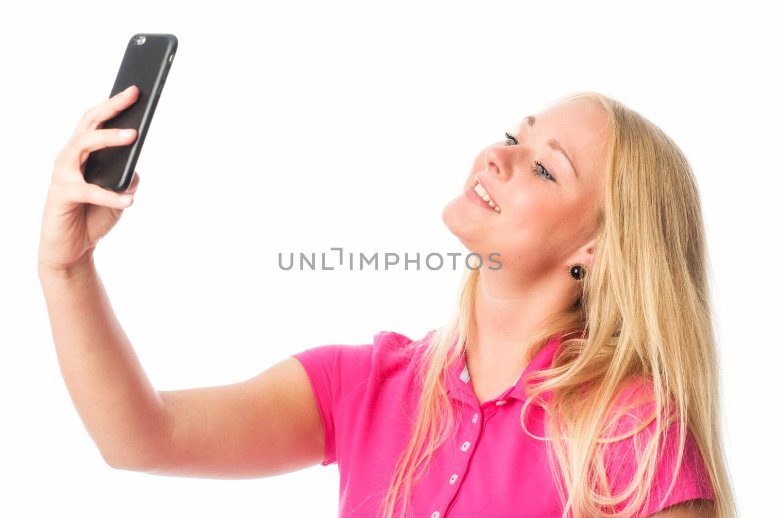 Blonde Girl Takes a Selfie