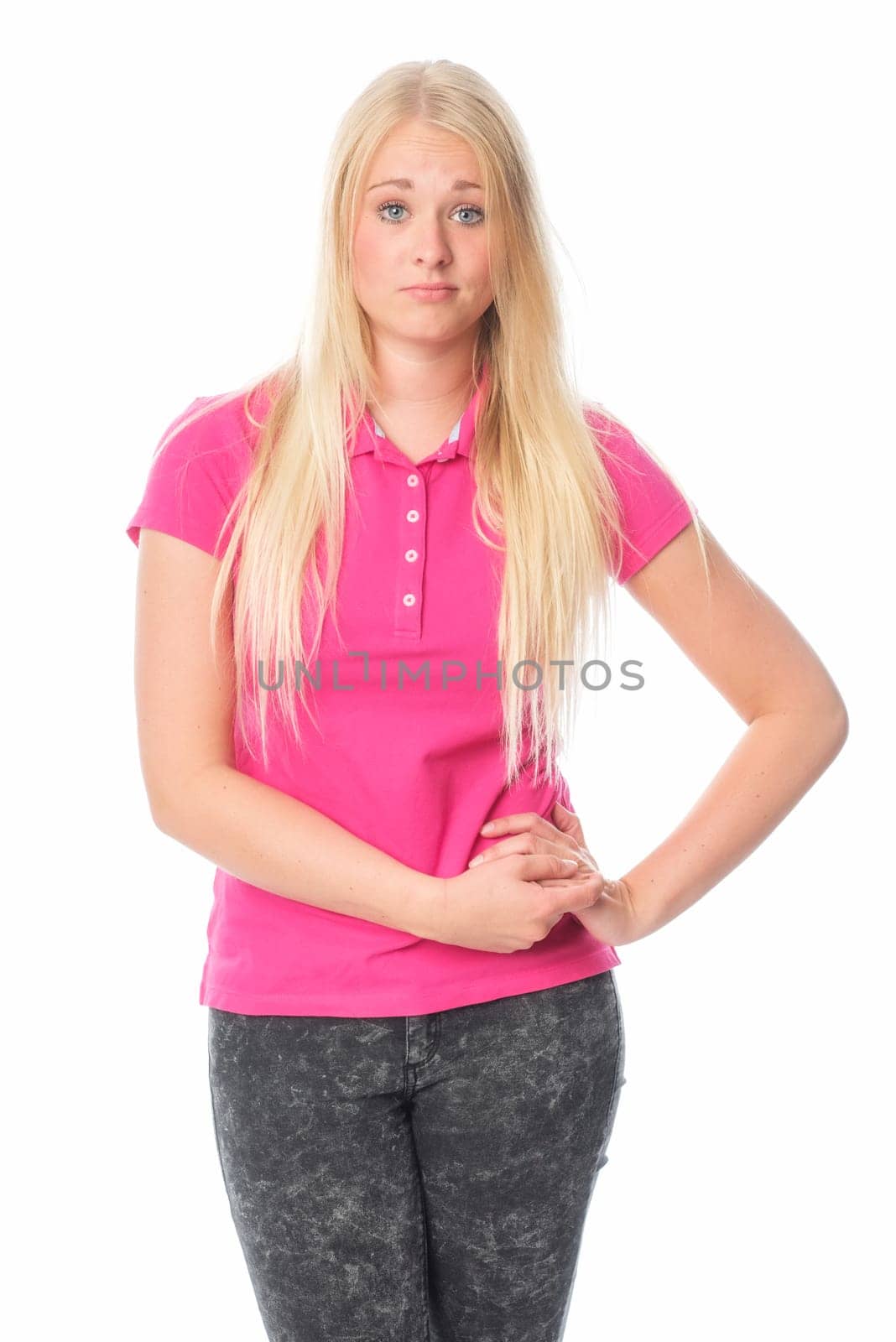 Conceited blonde young woman