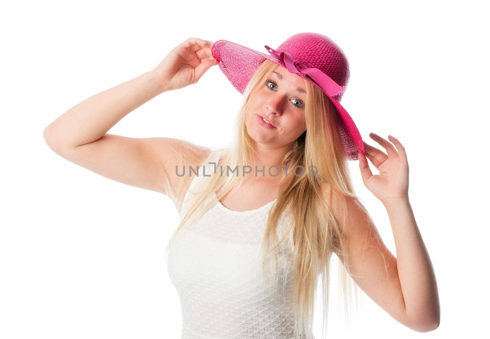Blonde with hat in portrait