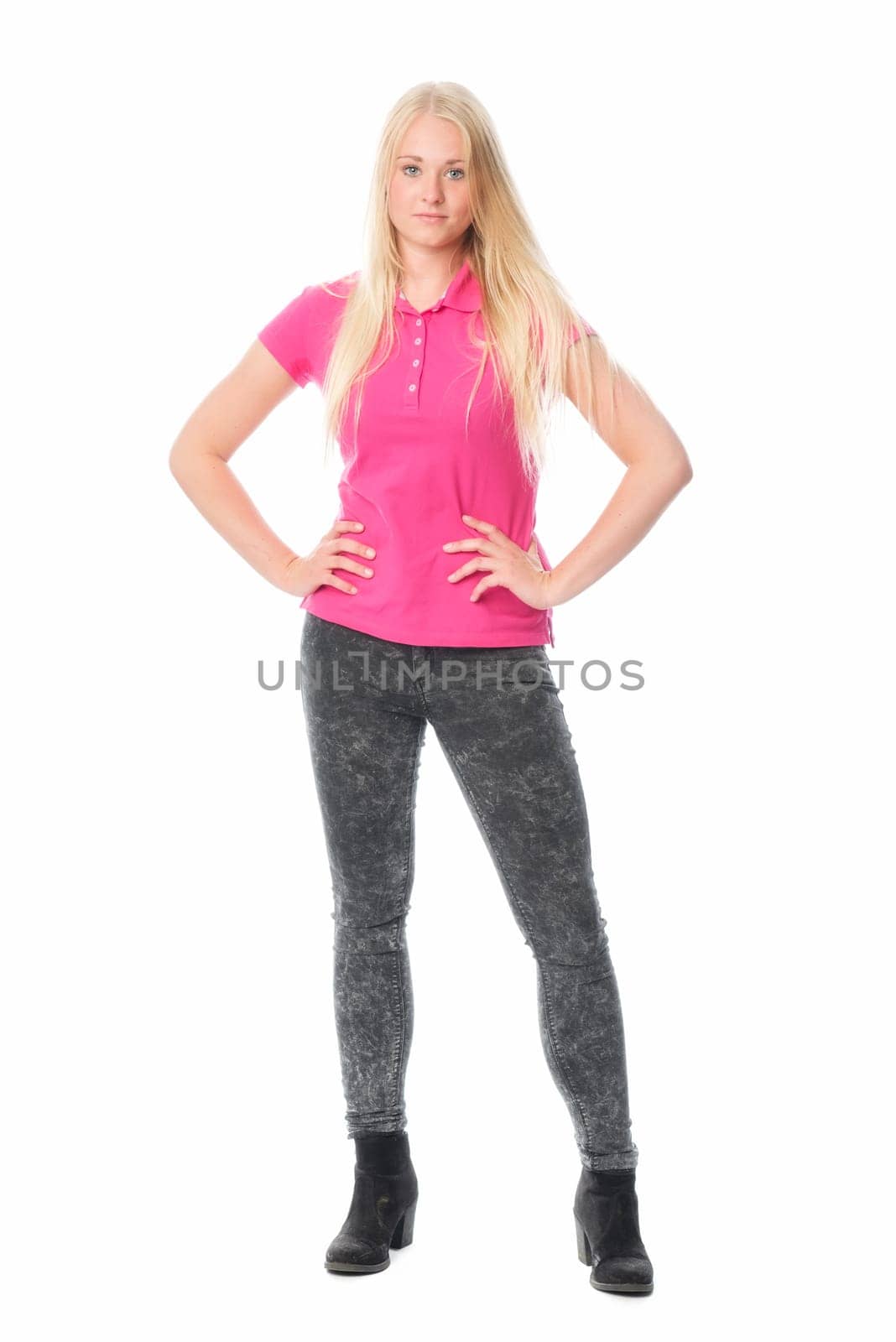 Pretty young blonde in full body