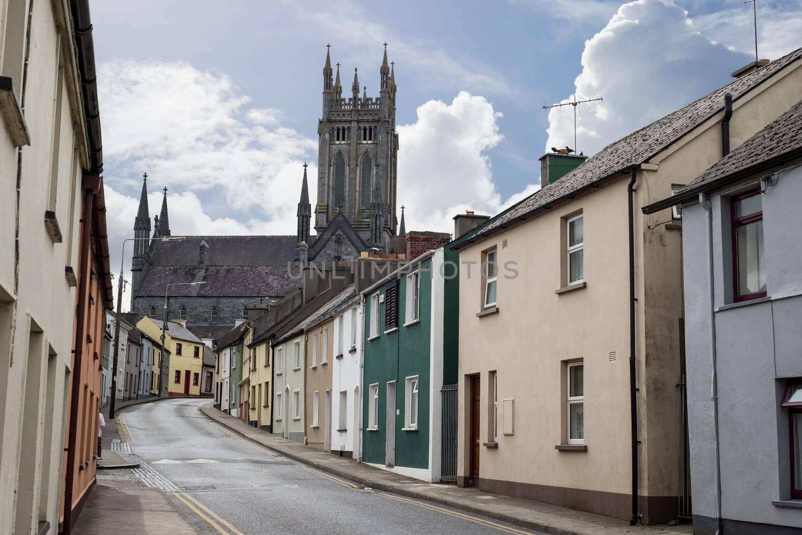 beautiful residential street scene in kilkenny city ireland