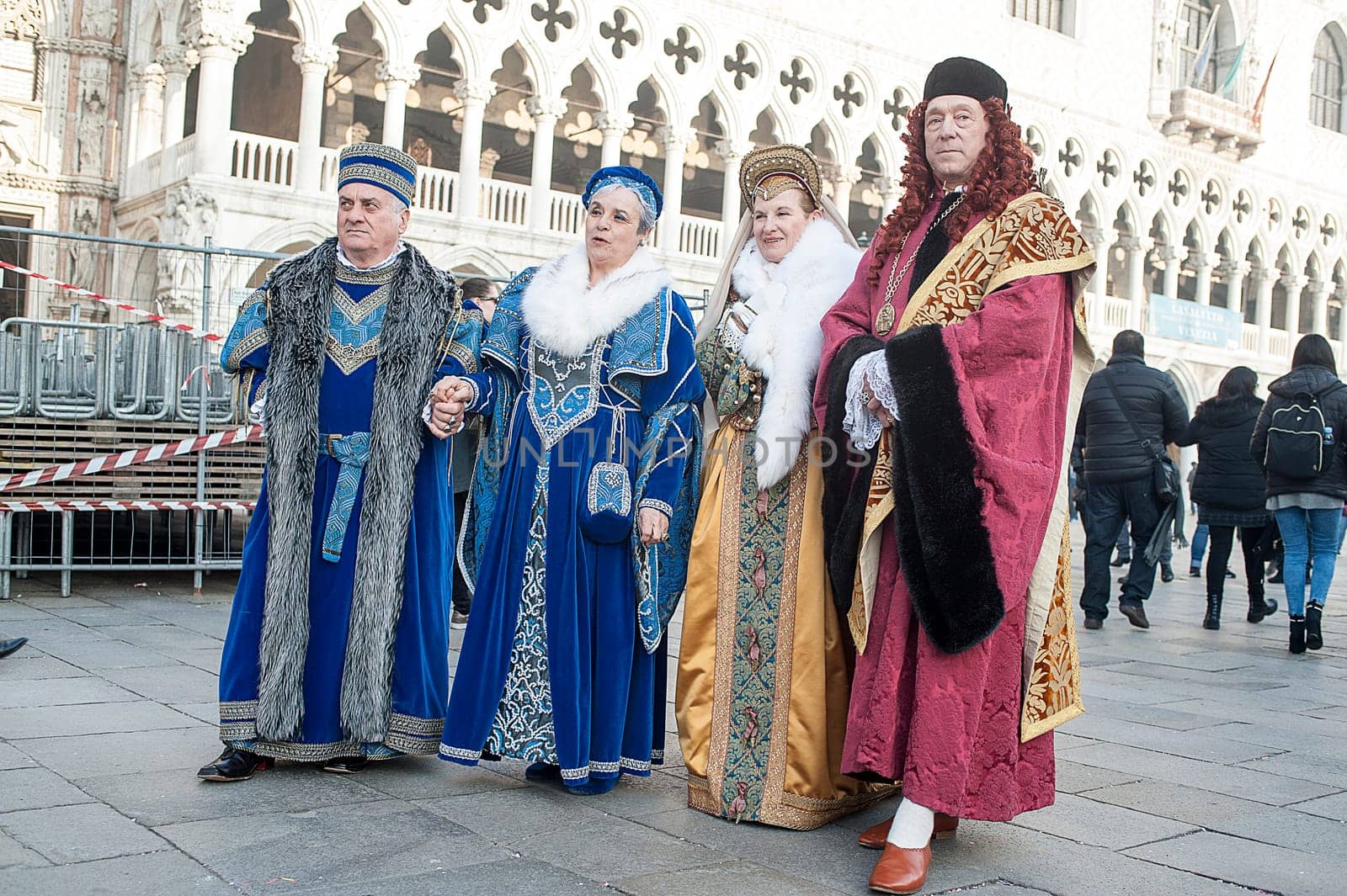 VENICE, ITALY - Febrary 21 2019: The masks of the Venice carnival 2019.