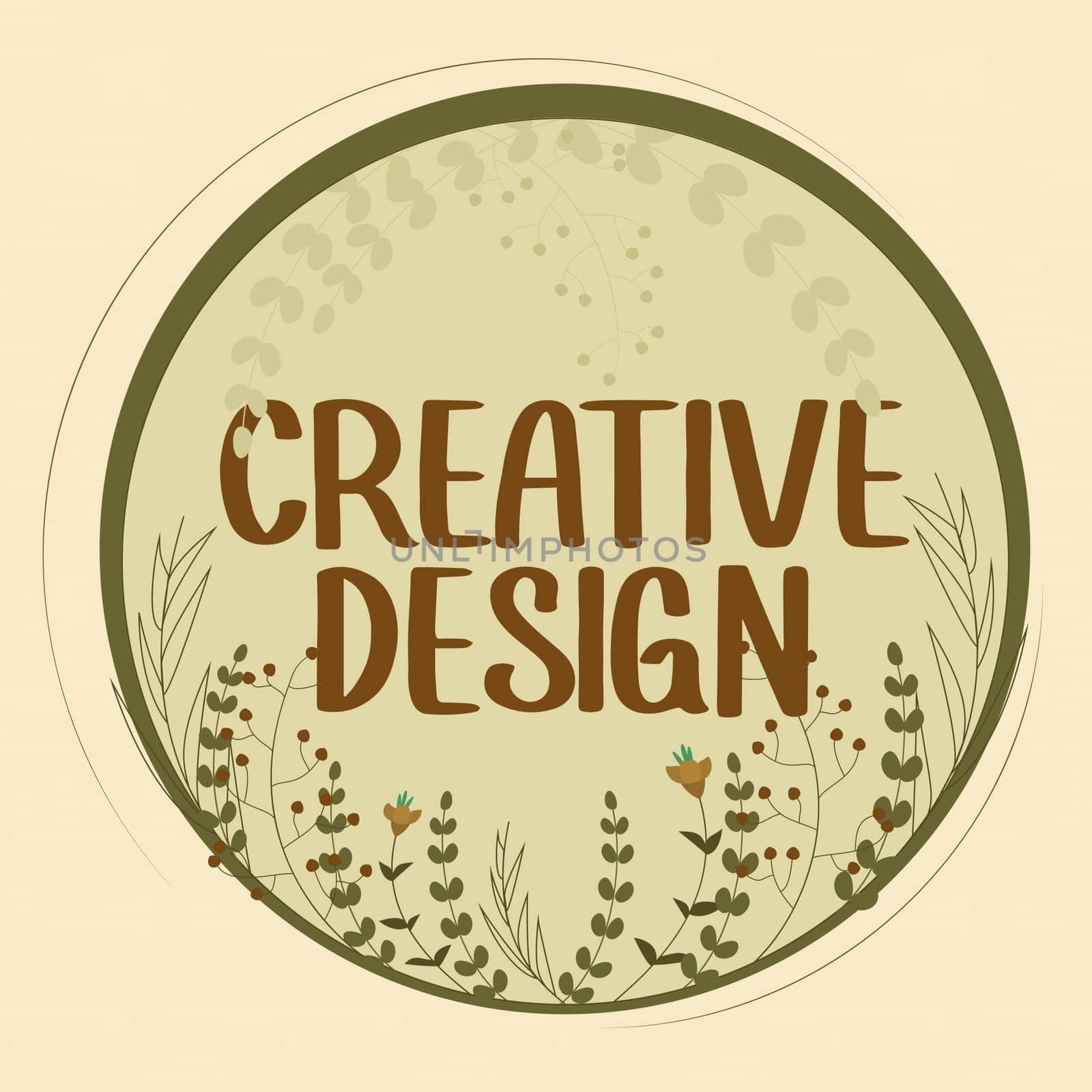 Writing displaying text Creative Design, Business overview subset of visual communication and communication design