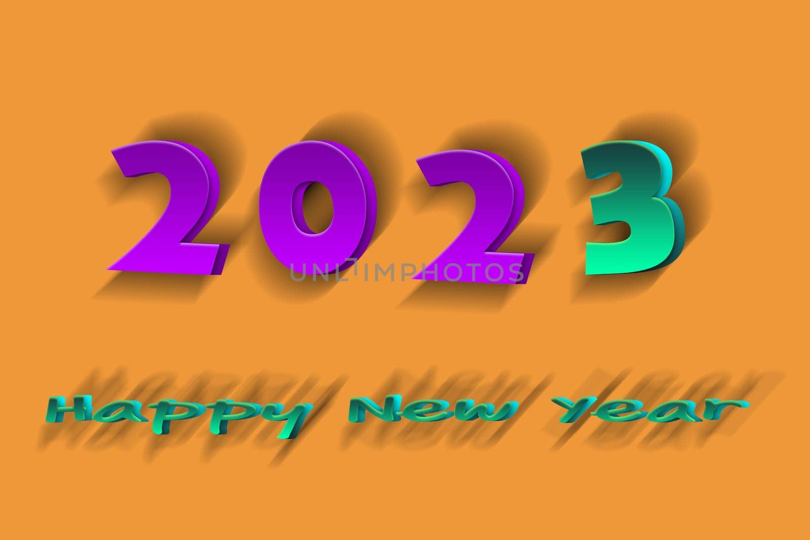 3D illustration concept New Year 2023 background design. Greeting Card, Banner, Poster.