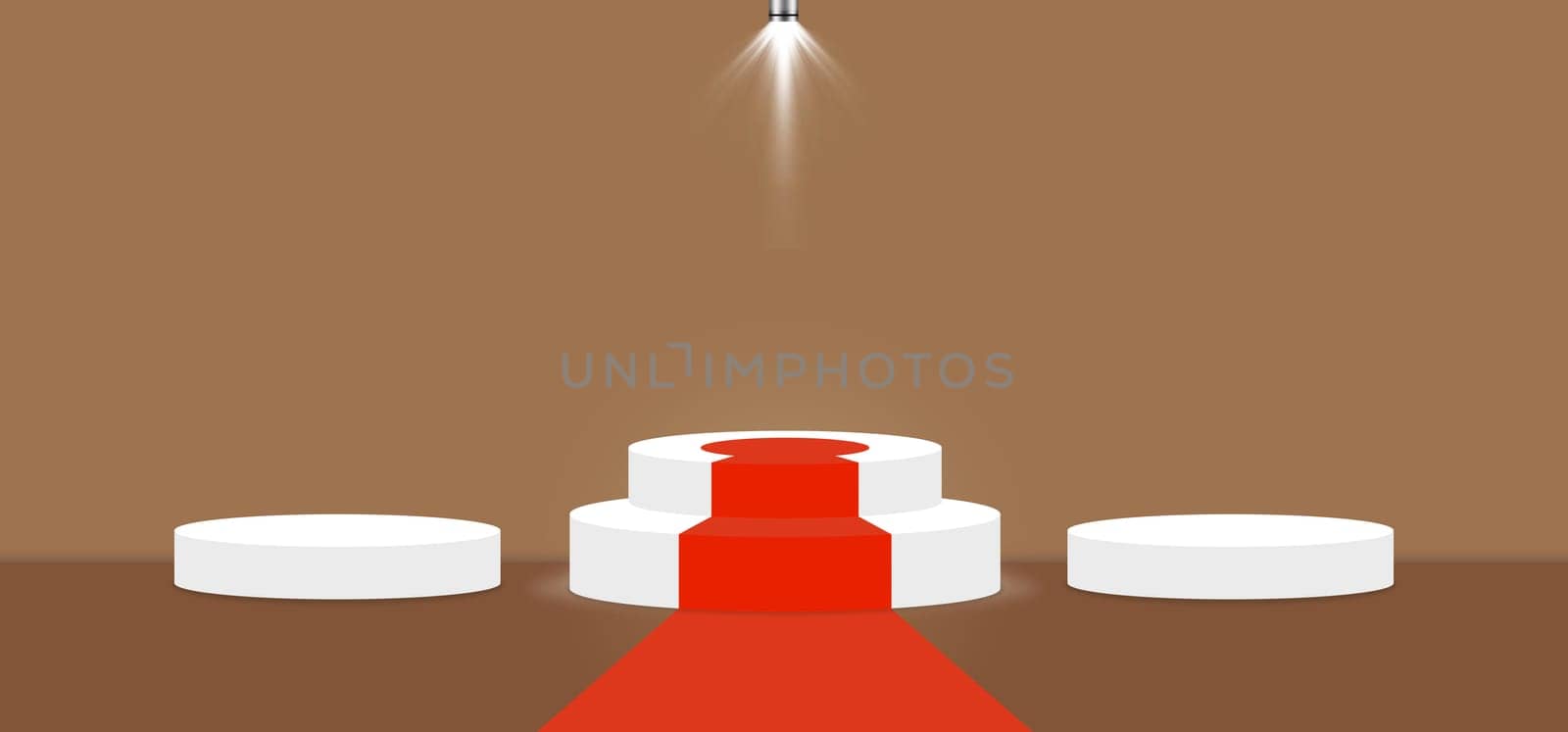 Iced Coffee color abstract with stage podium and lighting display platform, modern studio, wall scene fashion, stage podium scene with for Award Ceremony and colorful presentation simple art spotlight summer banner. 3D rendering.