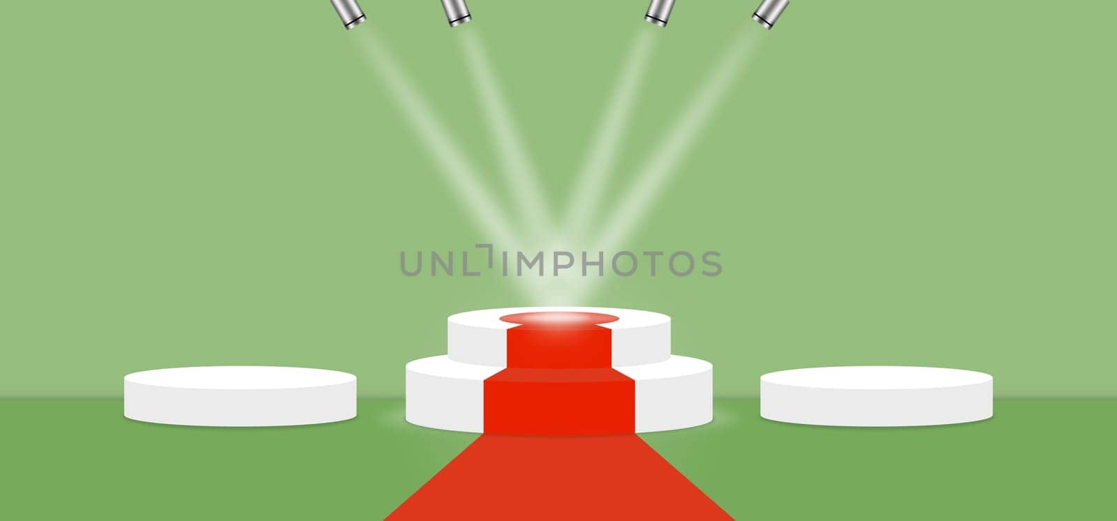 Nile Green color abstract with stage podium and lighting display platform, modern studio, wall scene fashion, stage podium scene with for Award Ceremony and colorful presentation simple art spotlight summer banner. 3D rendering.