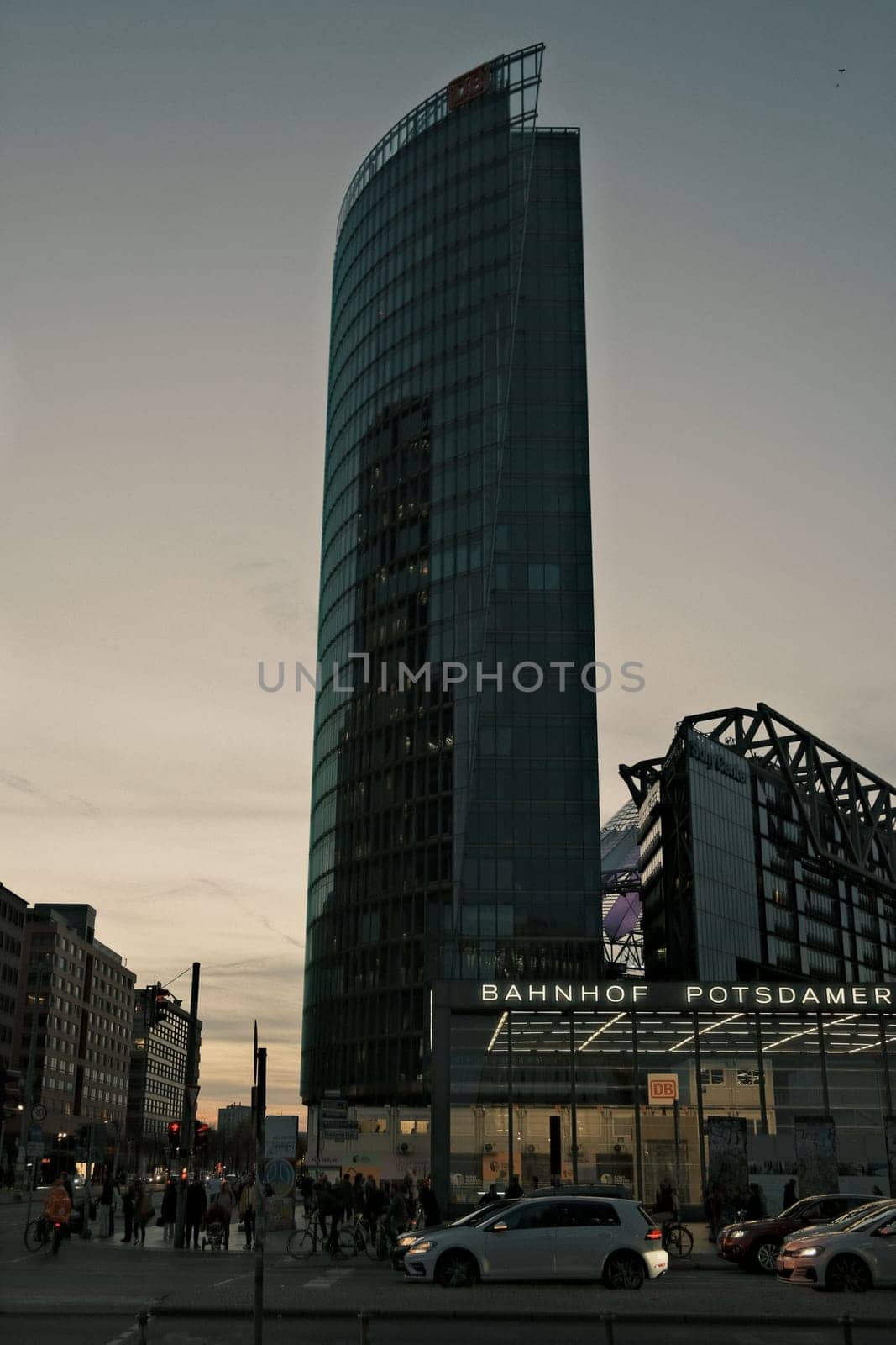 Vertical shot of the Bahntower in Berlin, Germany
