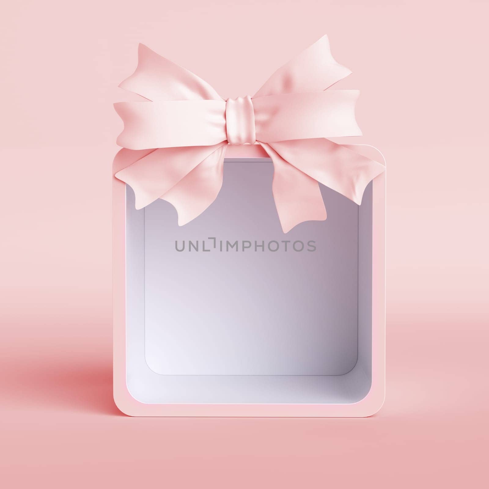 Pink bow tie. Pink giftbox with ribbon bow -- 3D Rendering