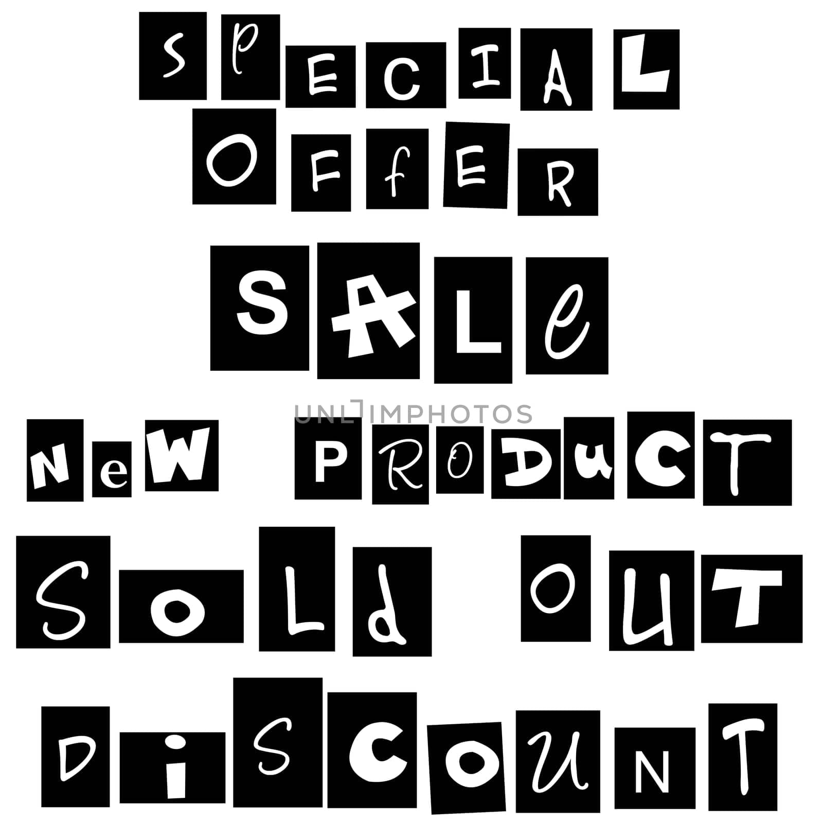 Banner with special offers and sale messages