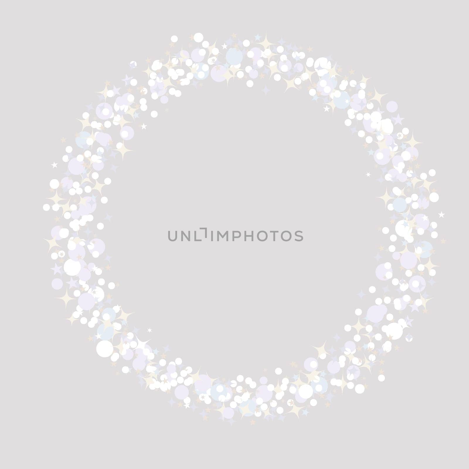 Holiday wreath with snowflakes and stars
