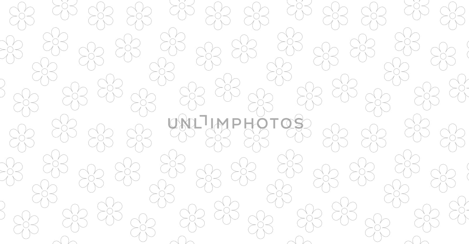 Simple floral seamless pattern with white flowers on white  background