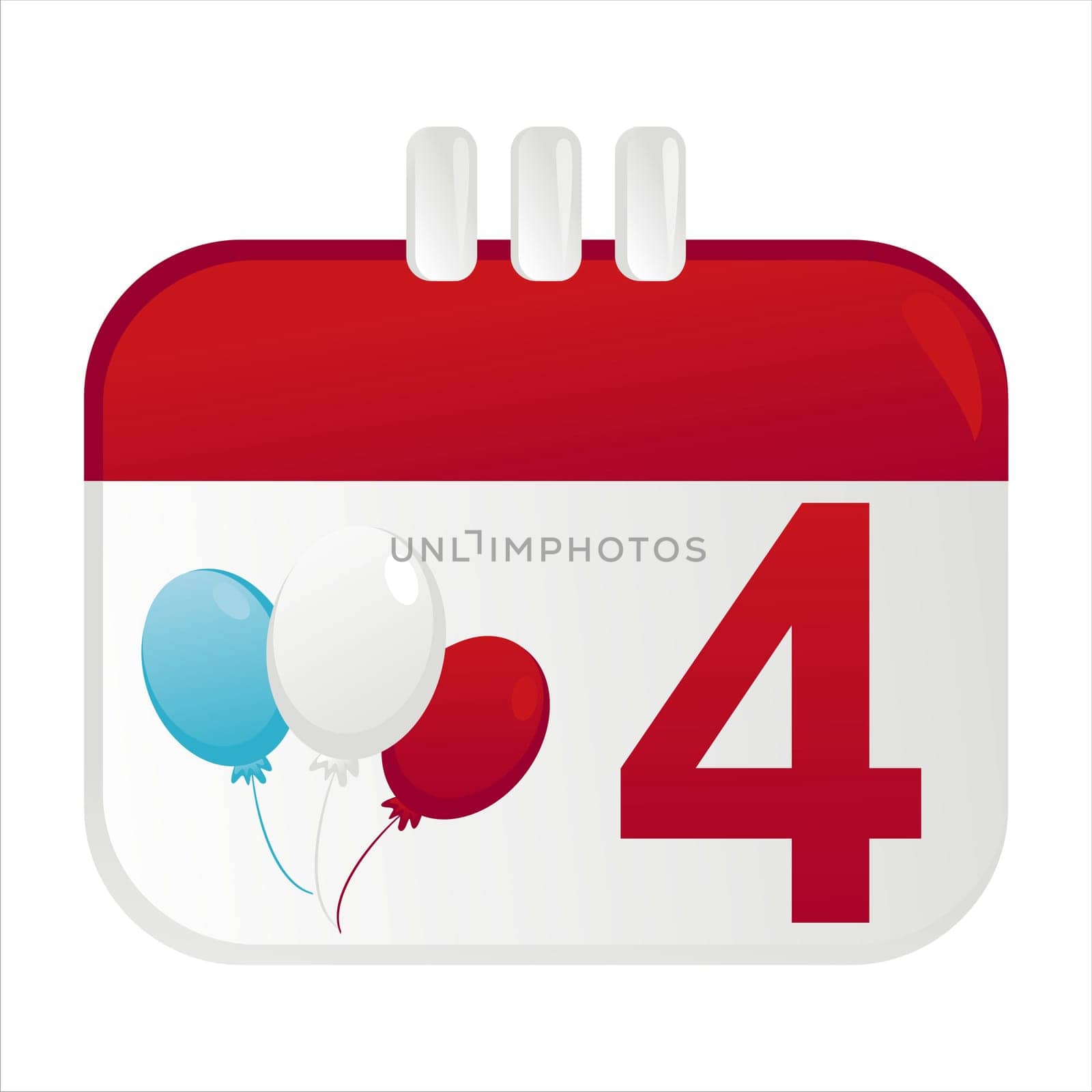 glossy 4th of july calendar icon