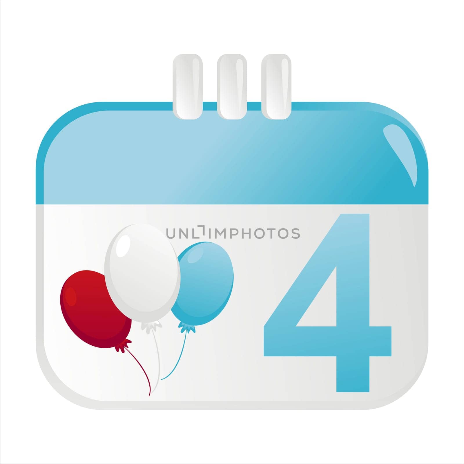glossy   4th of july calendar icon