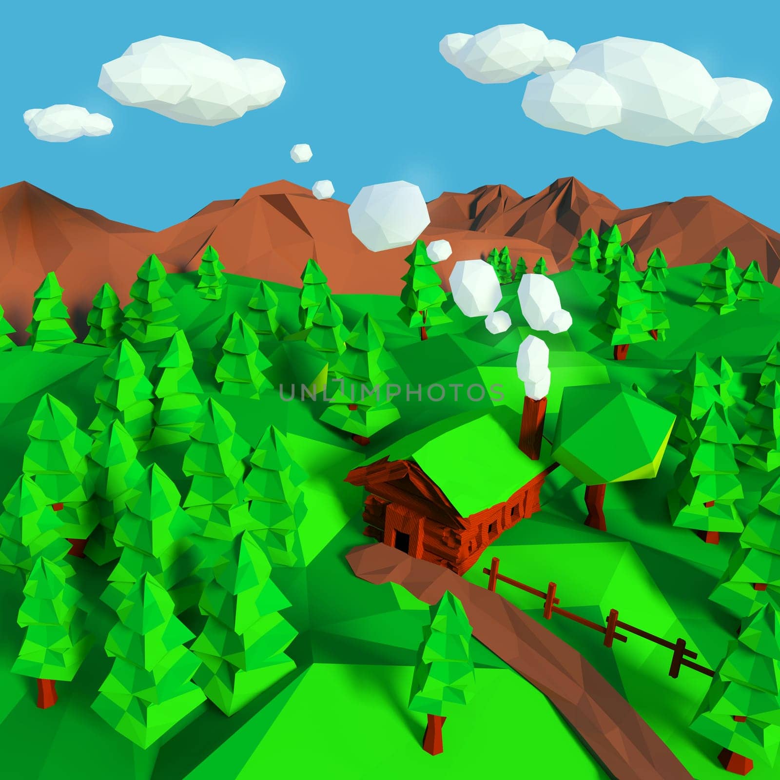 Log cabin in the forest