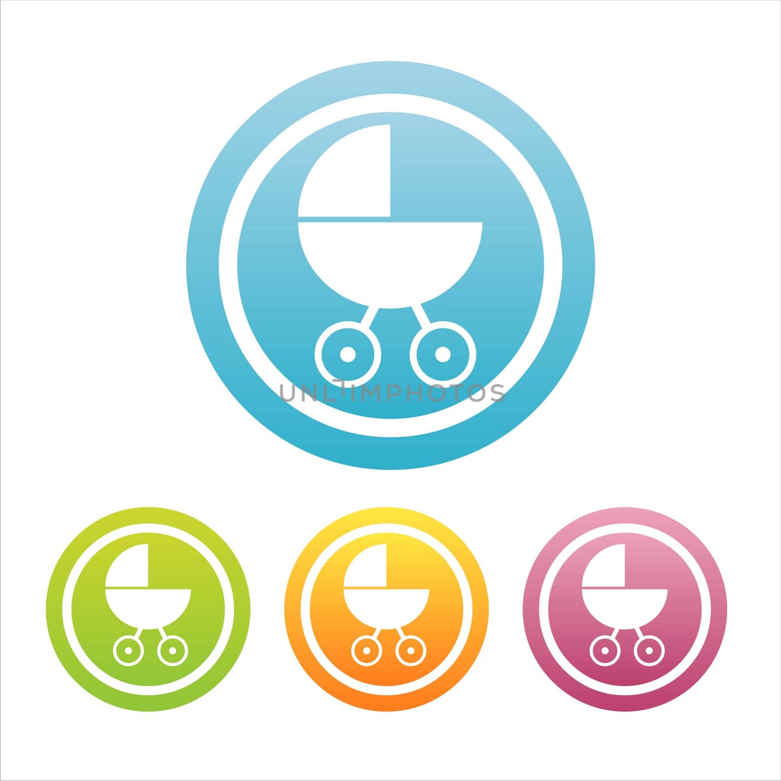 set of 4 colorful baby arrival signs