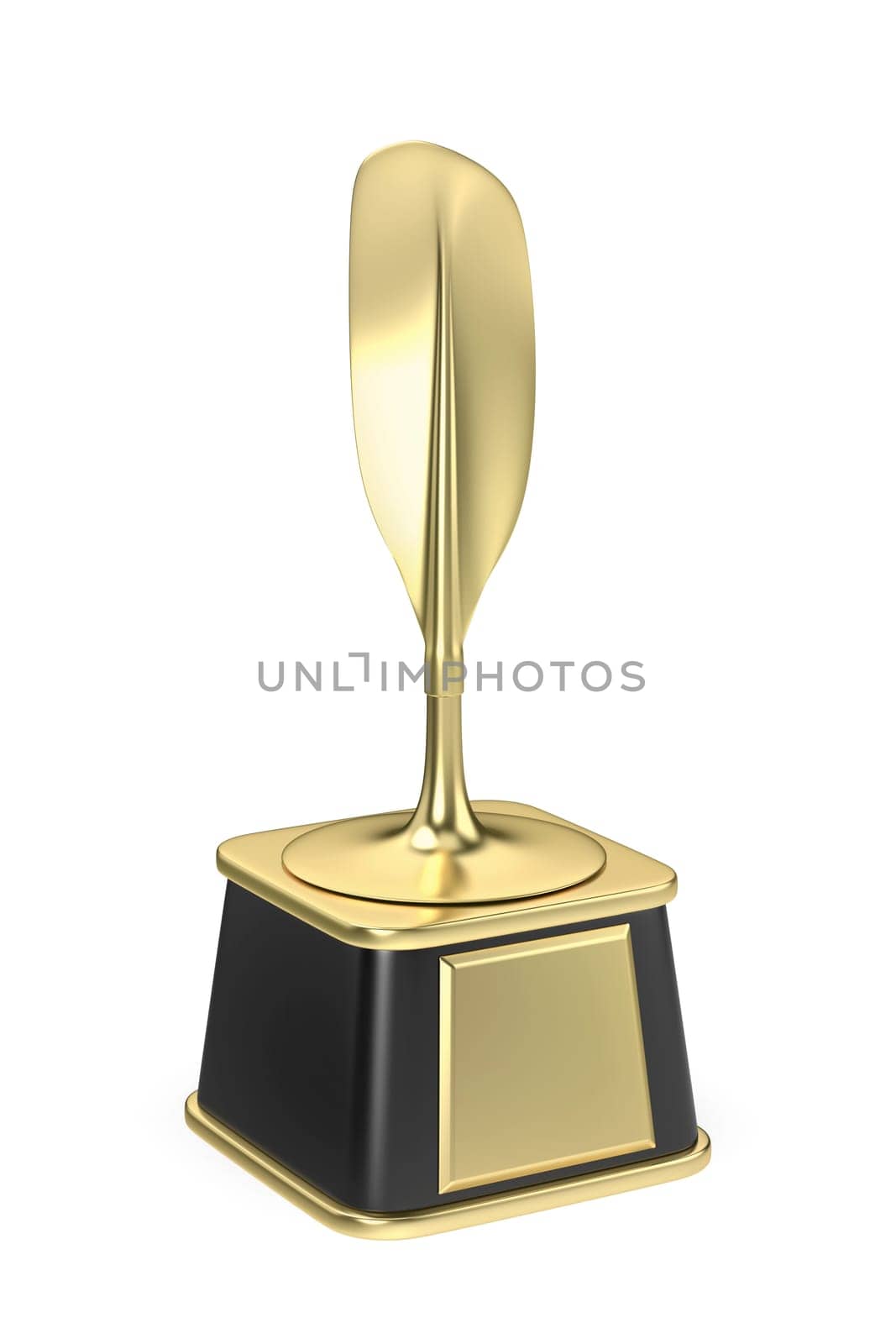 Golden trophy for rowing, kayaking, canoeing or other sports