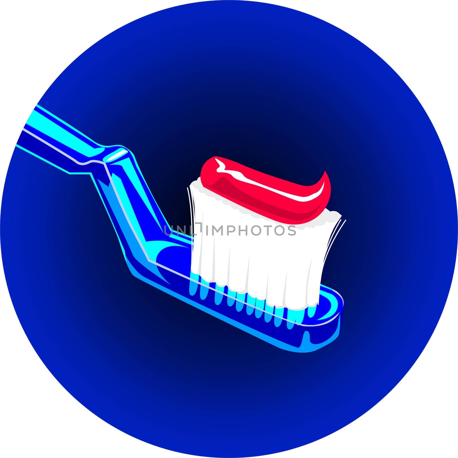 Illustration of tooth paste and tooth brush