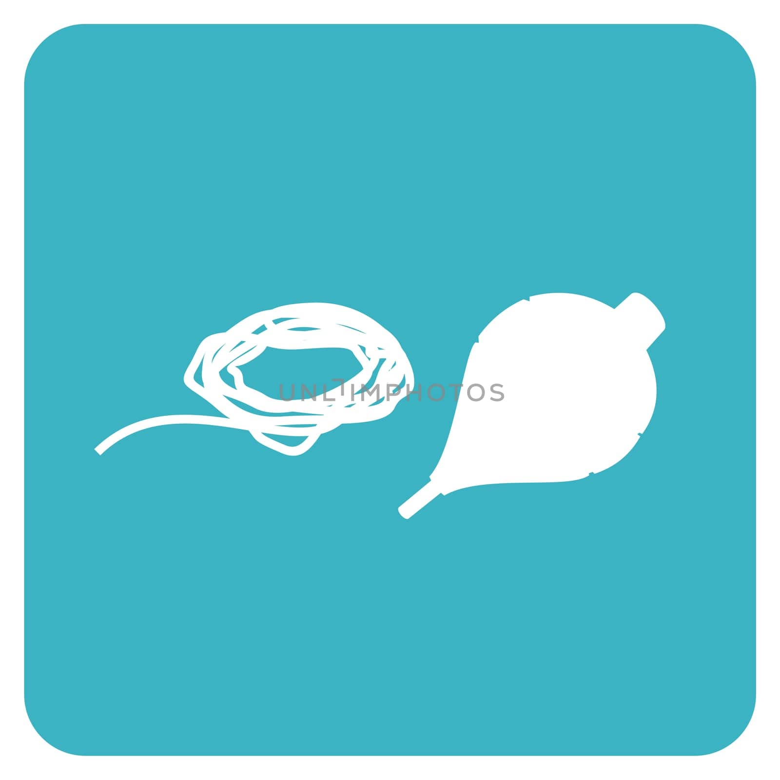 Spinning top and rope icon over a rounded square. Vector file available.