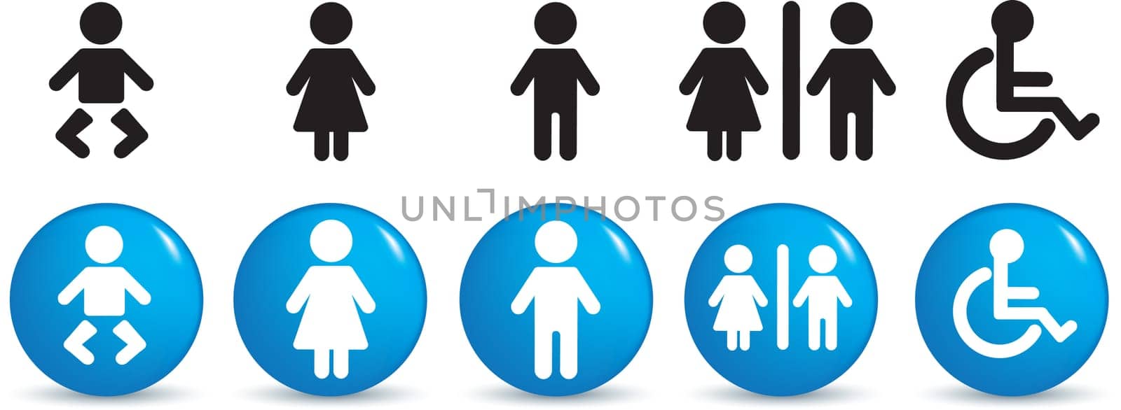 Illustration of  a set of people signage