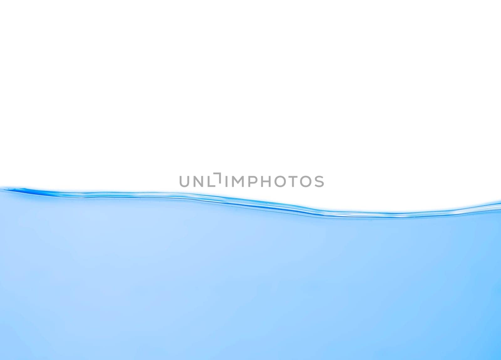Water wave with bubbles on a white background