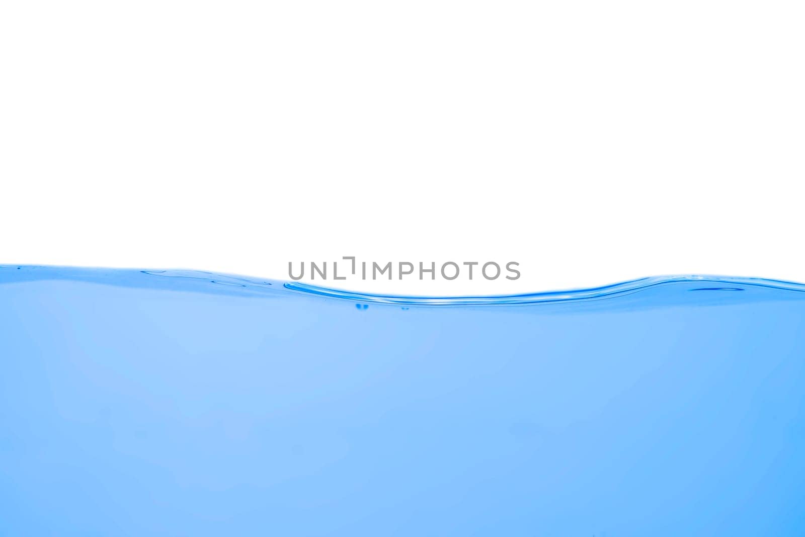 Water wave with bubbles on a white background