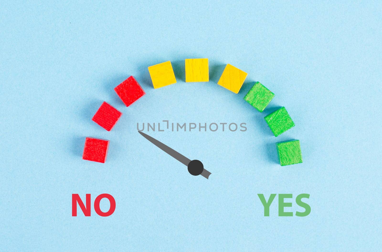 Yes and no loading bar, making a decision, asking questions, looking for an answer, positive mindset
