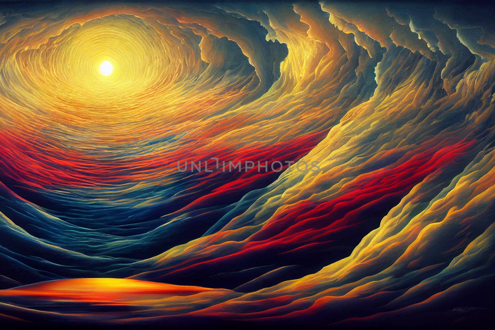 Tunnel of light, spirituality and religious belief, inner dimension, holy spirit and eternal soul, illustration