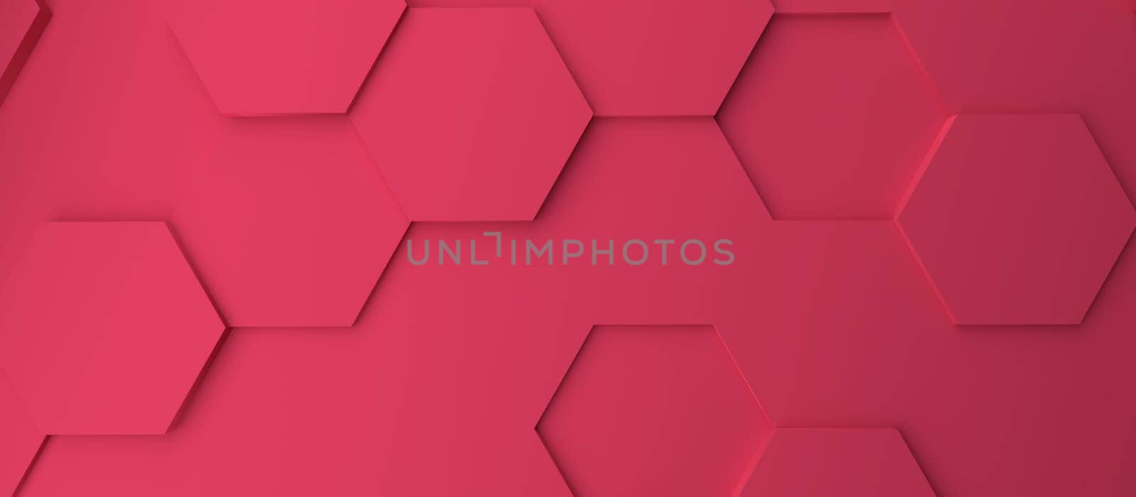 Abstract modern magenta honeycomb background, color of the year 2023, 3d rendering concept backdrop