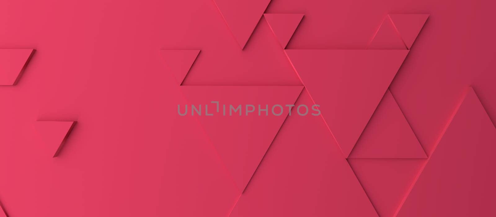 Abstract modern magenta triangle background, color of the year 2023, 3d rendering concept backdrop