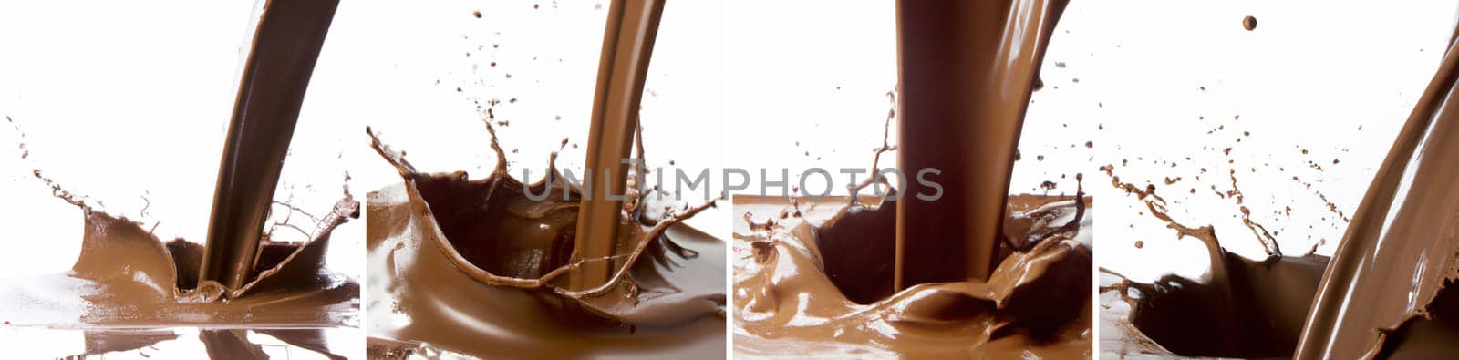 Hot chocolate splash isolated on white background