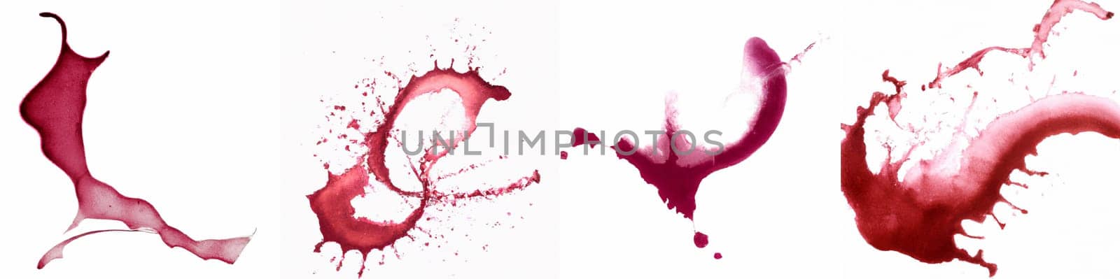 Red wine abstract splash on white background