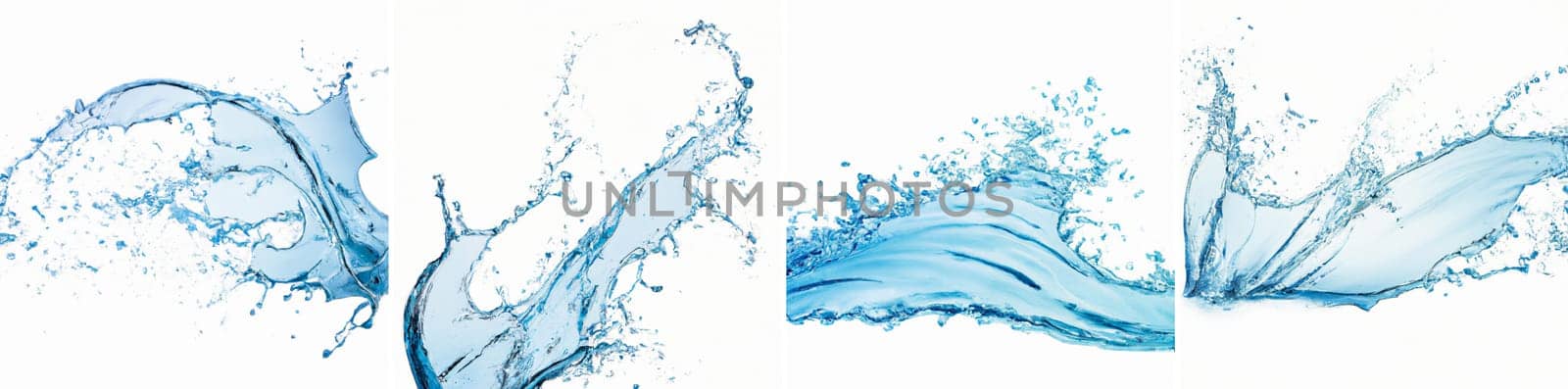 Water splash isolated on white background