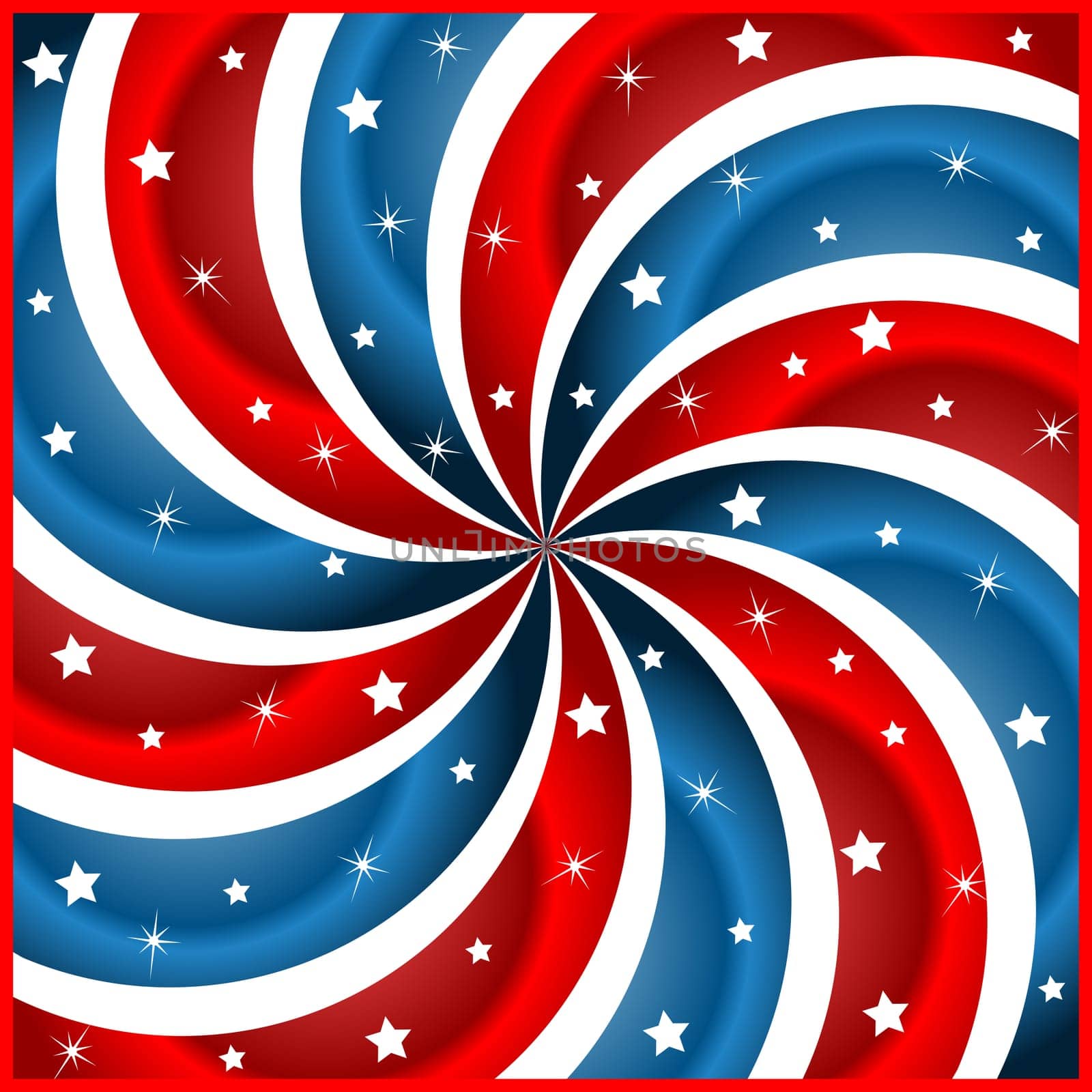 American flag background with stars and swirly stripes symbolizing 4th july independence day