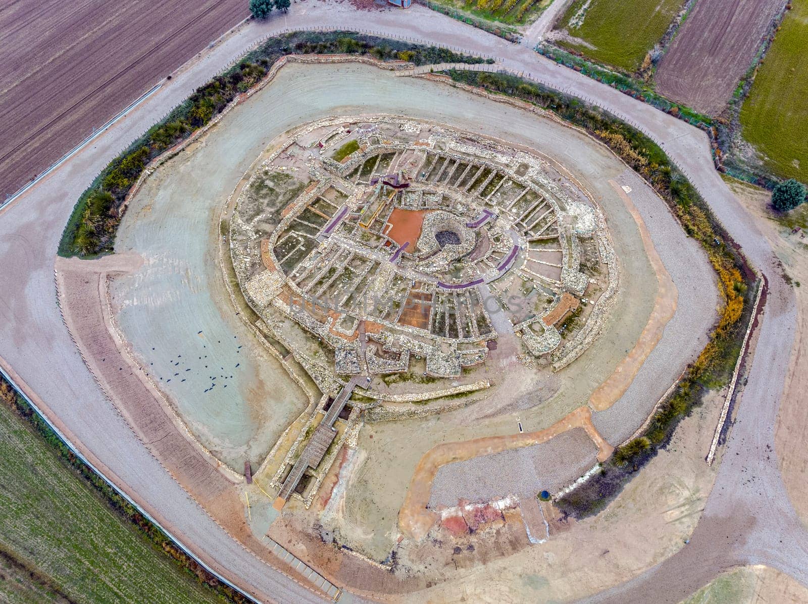 Vilars Fortress in Arbeca, Lleida Spain Iberian settlement 775 BC-300 BC, with a floodable moat 15 meters wide and four meters deep surrounding the castle.