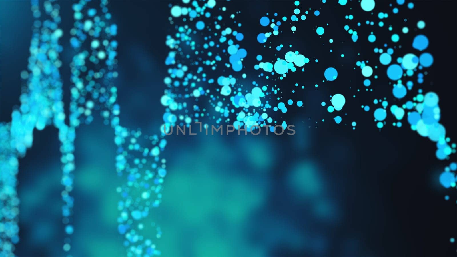 Blue abstract particles. Computer generated 3d render