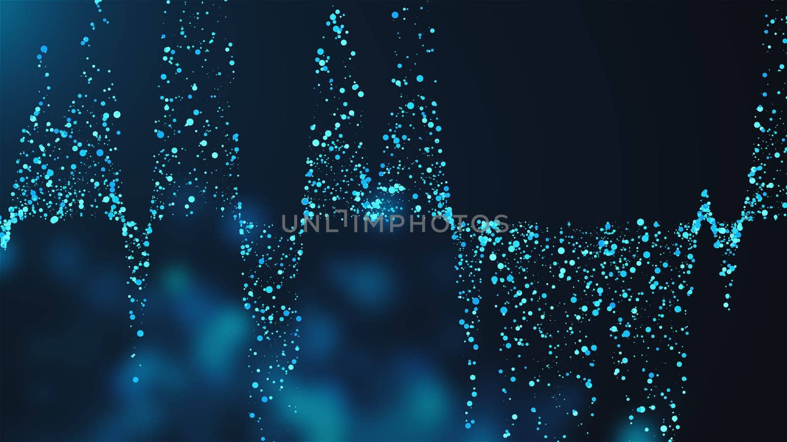 Blue abstract particles. Computer generated 3d render