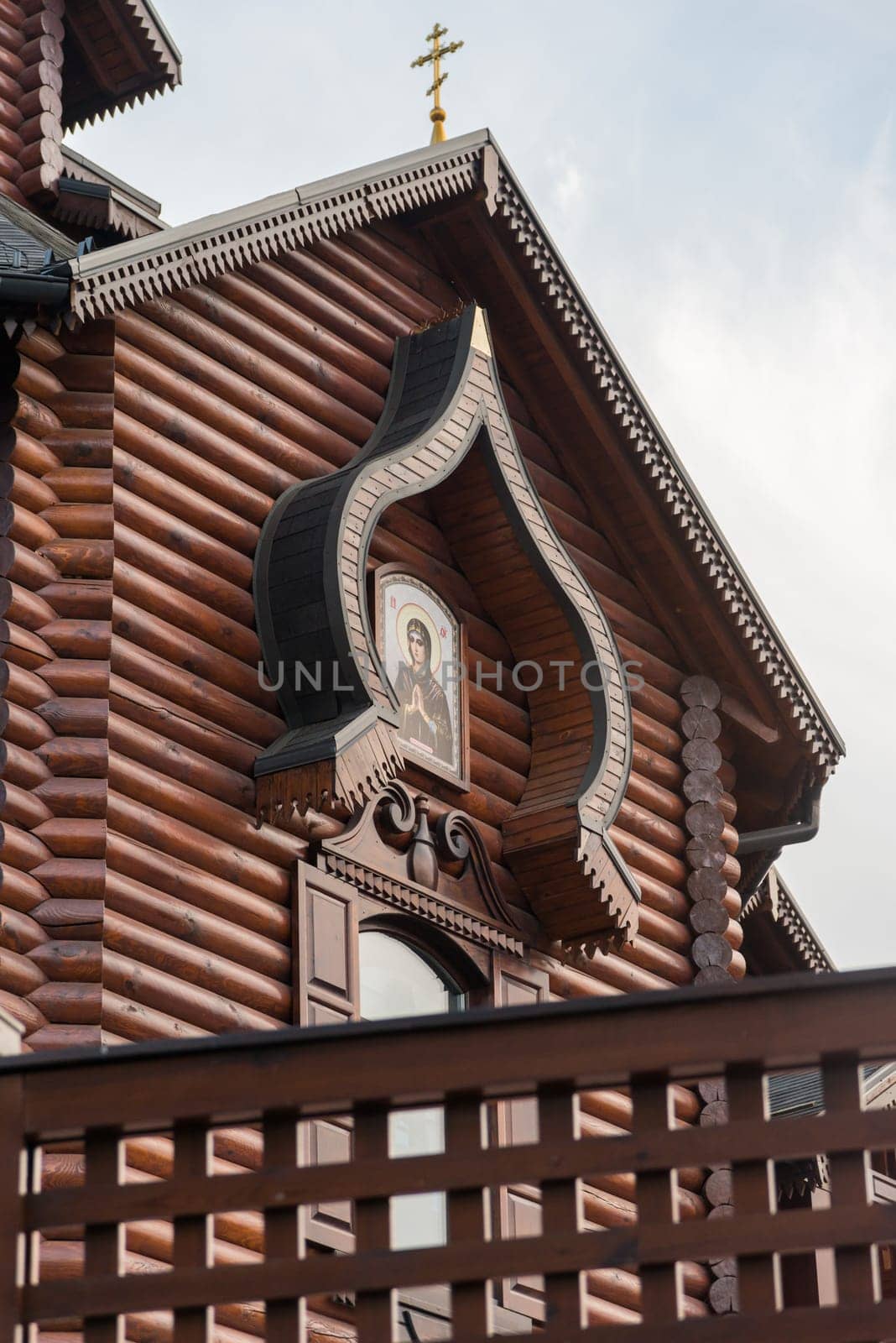 amazing wood orthodox church in the city