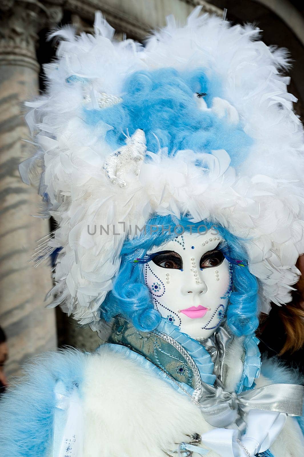 VENICE, ITALY - Febrary 7 2018: The masks of the Venice carnival 2018