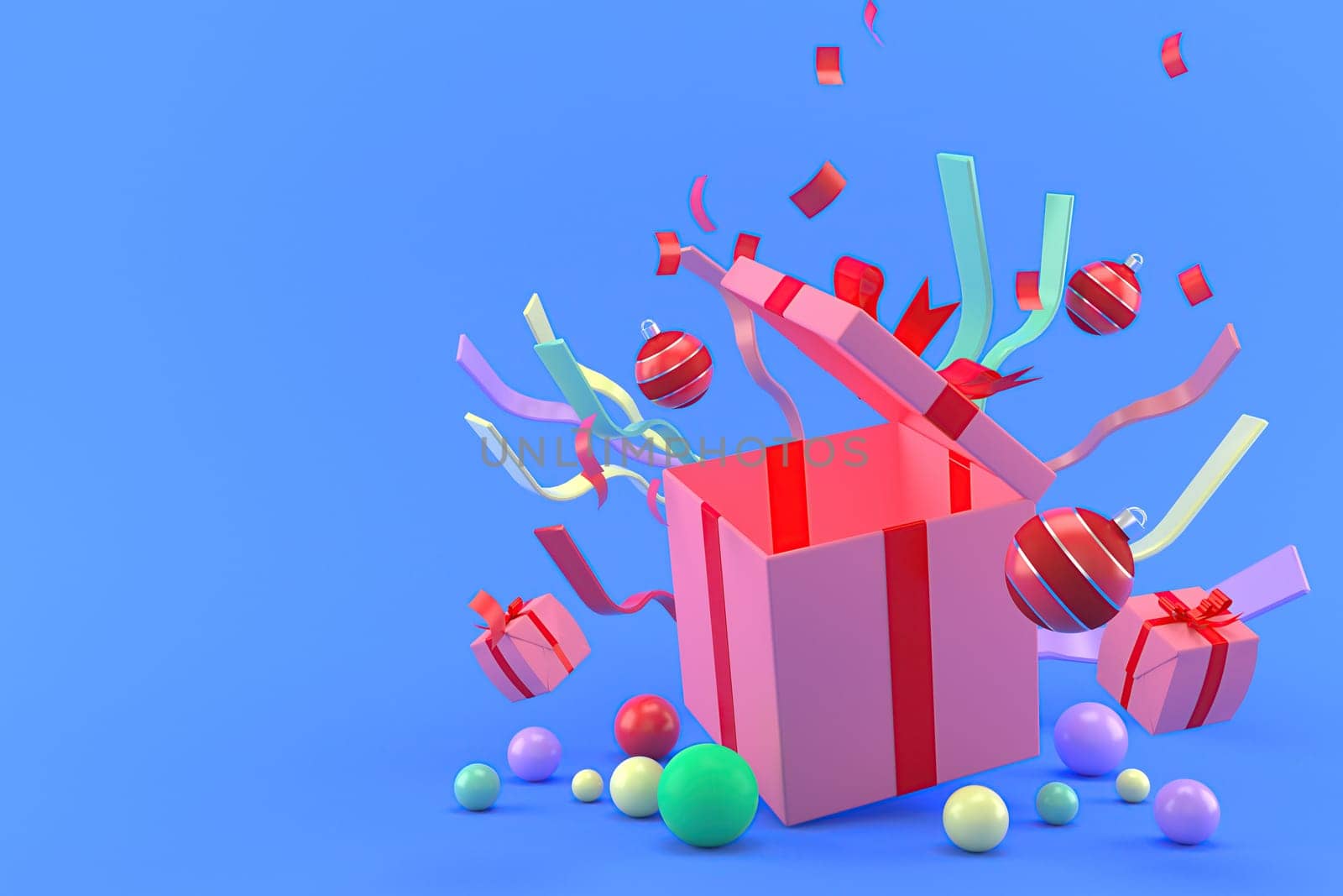 3d  illustration of the gift box for the new year holidays and Christmas