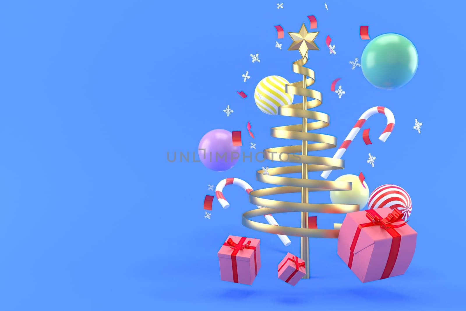 3d illustration for new year holidays and Christmas