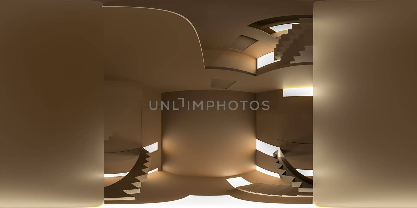 3d illustration, 3d rendering, vr 360 panorama abstract images of the geometry background