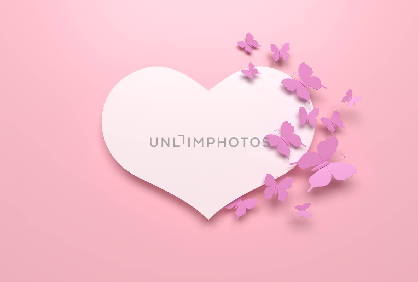 Valentine's Day and Mother's Day greeting card, 3D rendering of celebrations on special days.