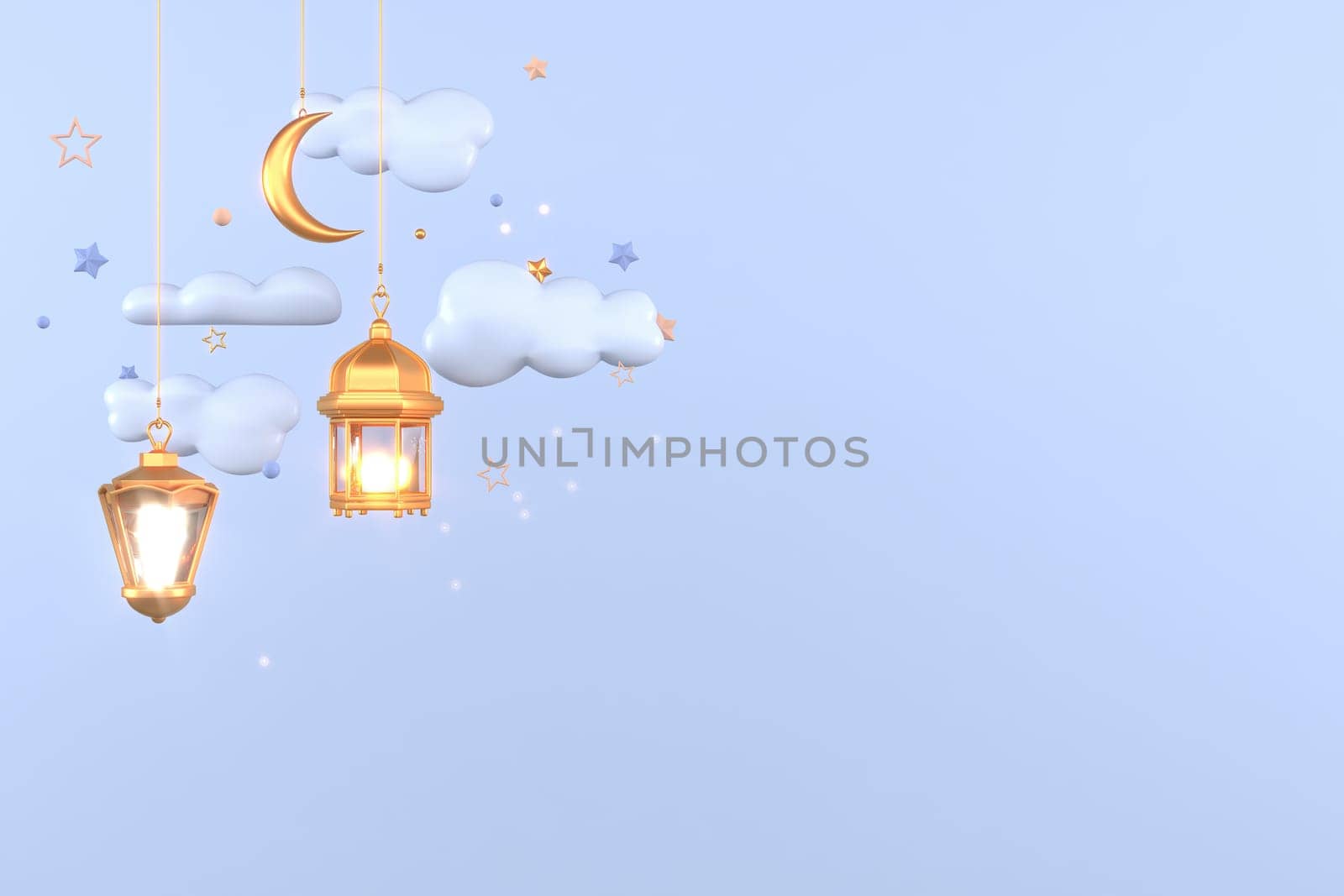 Ramadan Kareem Greeting Background Islamic 3d illustrator design