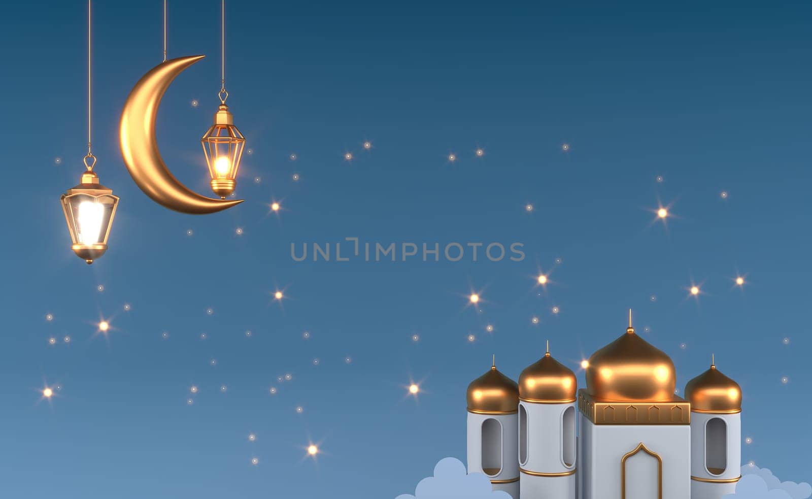 Ramadan Kareem Greeting Background Islamic 3d illustrator design