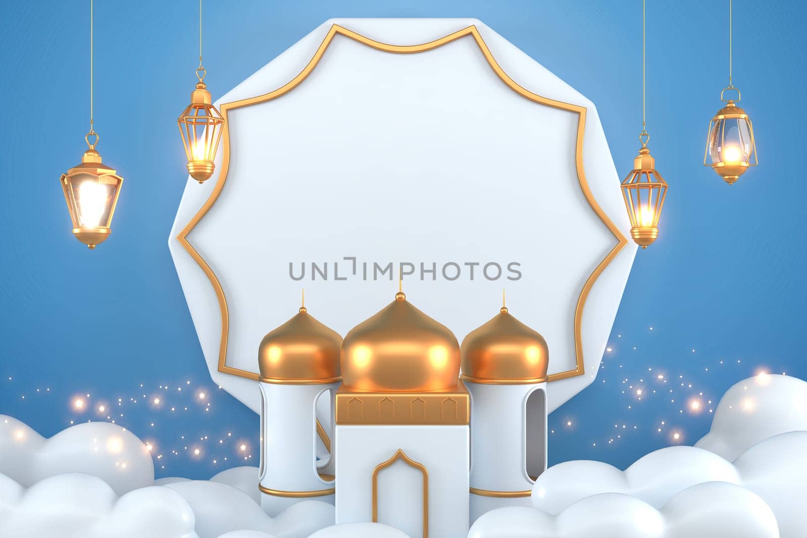 Ramadan Kareem Greeting Background Islamic 3d illustrator design